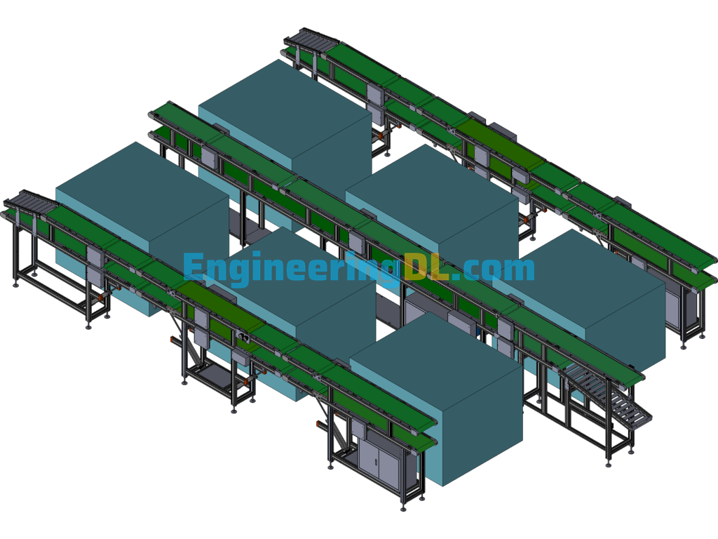 Pneumatic Electric Folding Belt Line 3D Exported Free Download