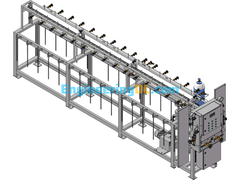 Gas Cylinder Filling Station Model SolidWorks, 3D Exported Free Download