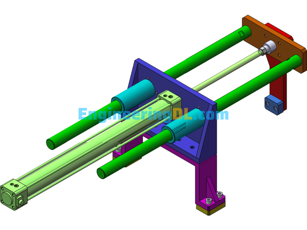 Pneumatic Cylinder Paddle Mechanism SolidWorks Free Download