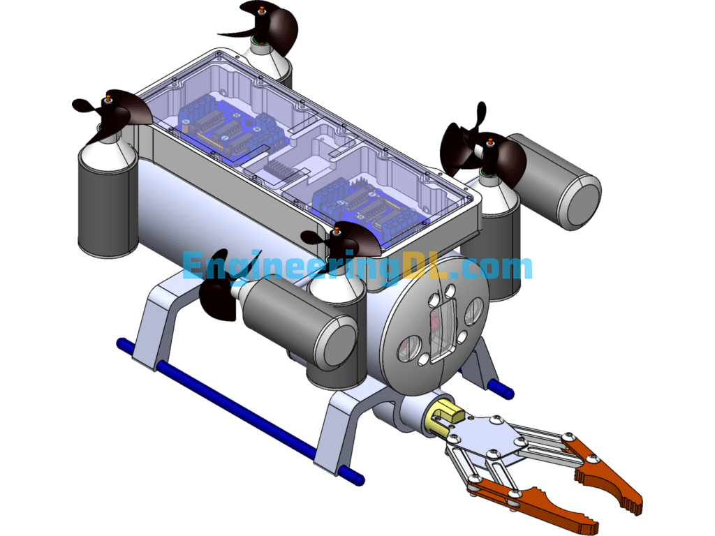 Underwater Robot 3D Model SolidWorks, 3D Exported Free Download