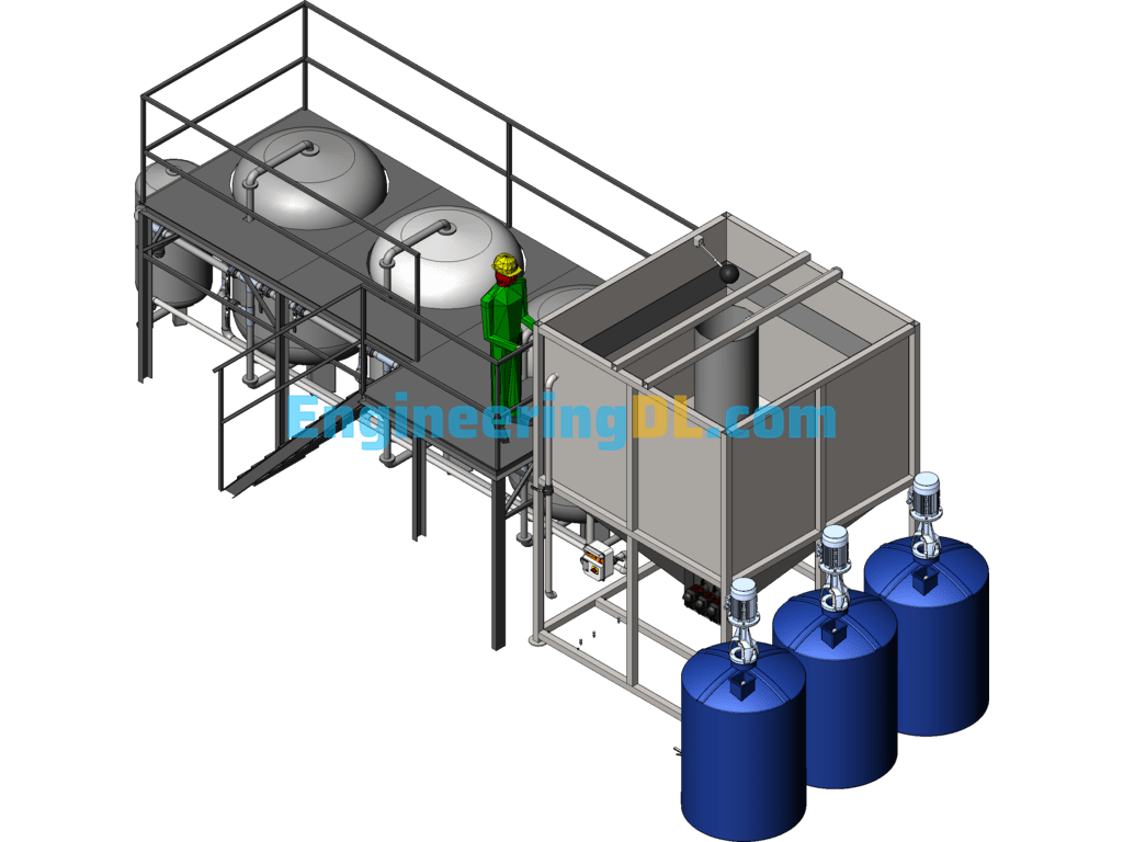 Water Treatment Softener (Automatic Water Softening Equipment) SolidWorks Free Download