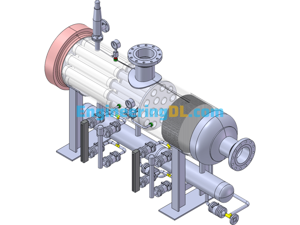 Horizontal Filter Dewatering Machine SolidWorks, 3D Exported Free Download