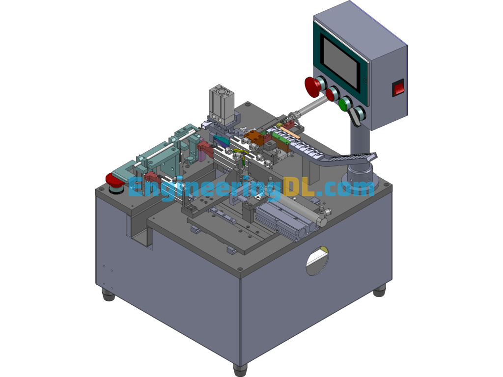 Crystal Head Automatic Wire Cutting And Stripping Machine SolidWorks, 3D Exported Free Download