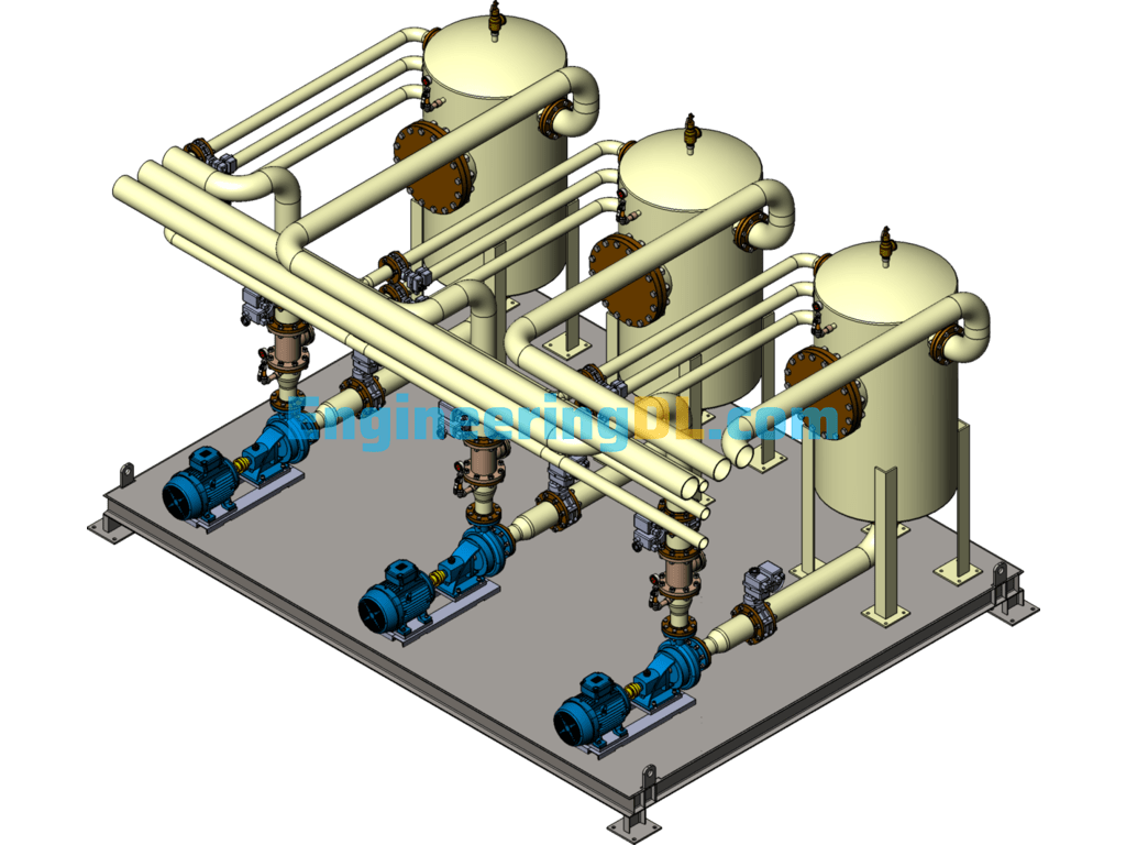 Water Filtration System 3D Model Design SolidWorks Free Download
