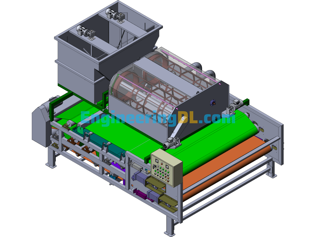 3D Model Of Sludge Dewatering Machine (SolidWorks Design, Sldprt-Sldasm Files Provided) SolidWorks Free Download