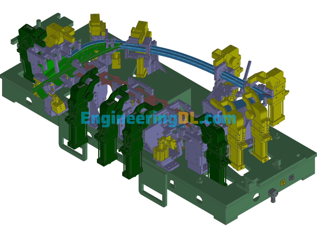 Automotive Front Door Assembly Welding Fixture 3D Exported Free Download