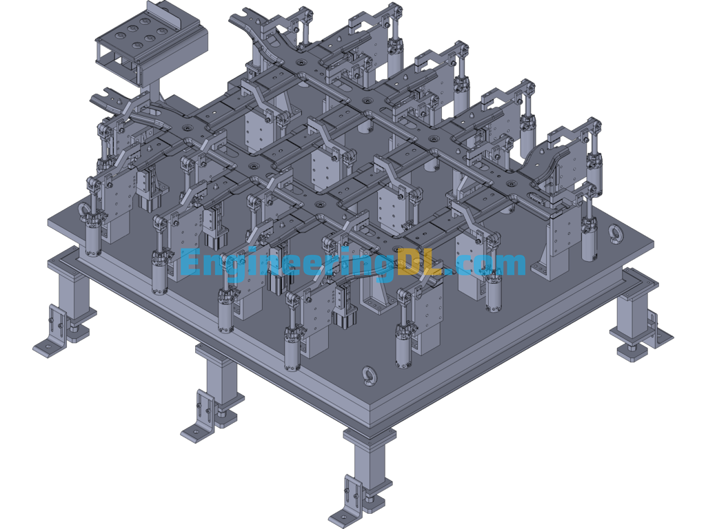 Automotive Reinforcement Plate Welding Fixture 3D Exported Free Download