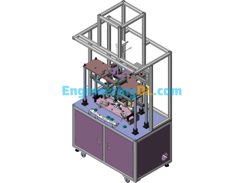 Car Lifter Double Rail Common Winding Steel Cable Machine SolidWorks, 3D Exported Free Download