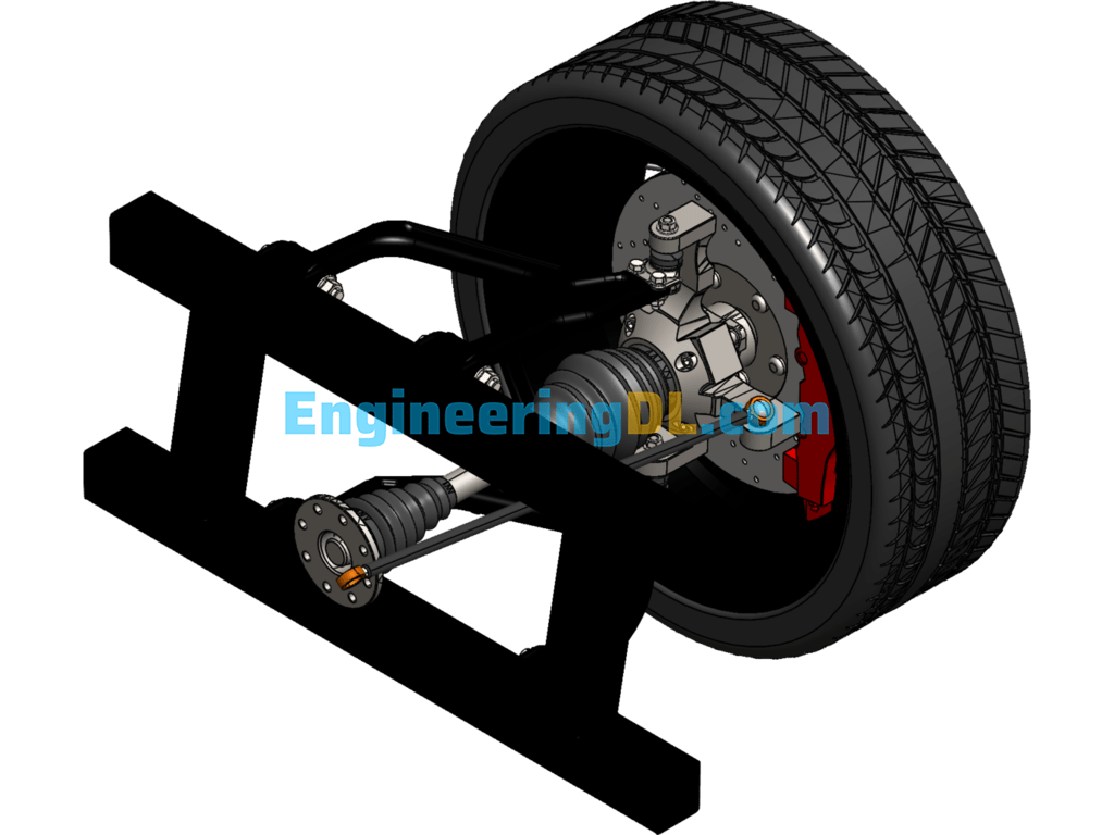 Automotive Double Wishbone Suspension SolidWorks, 3D Exported Free Download