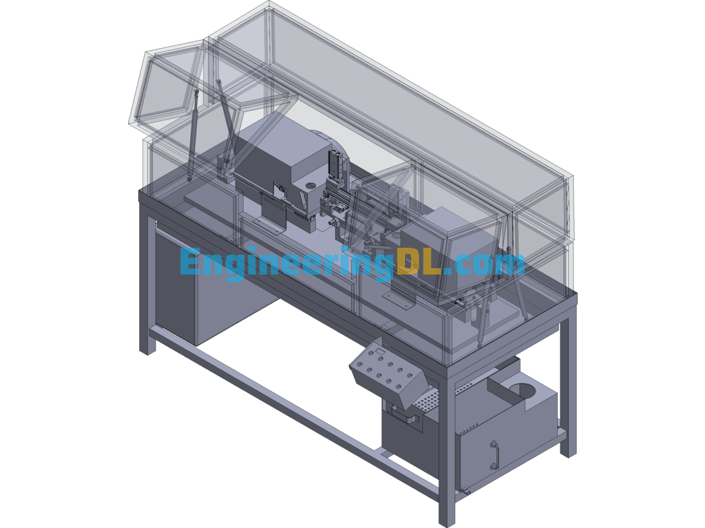 Auto Sunroof Rail Chamfering Machine 3D Exported Free Download