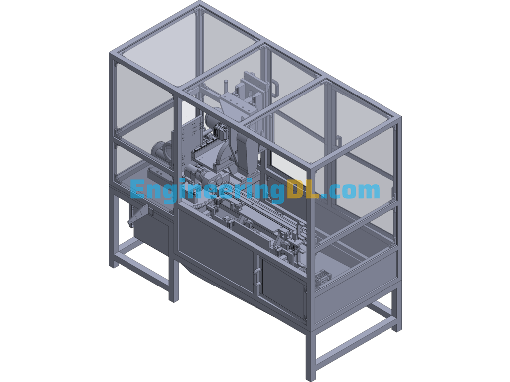 Auto Sunroof Rail Sawing And Chamfering Machine 3D Exported Free Download