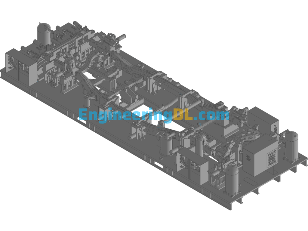 Automotive Chassis Frame Assembly Welding Fixture Design 3D Exported Free Download