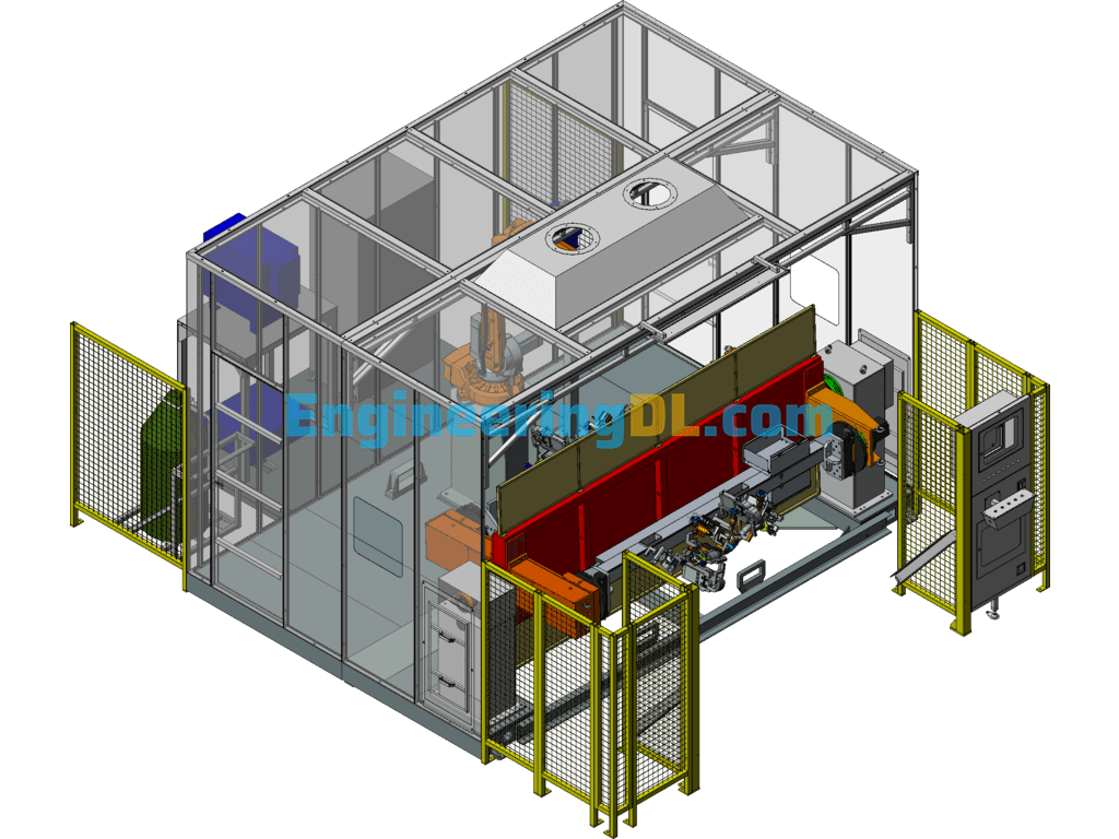 Automotive Exhaust Pipe Welding Workstation Design Model (Robot Welding) SolidWorks, 3D Exported Free Download