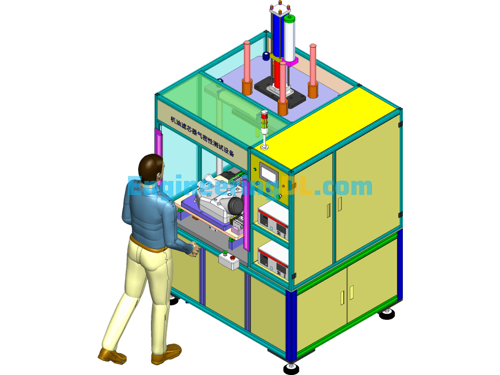 Auto Oil Filter Air Tightness Testing Equipment (With 3D Model + + Detail Description) SolidWorks, 3D Exported Free Download