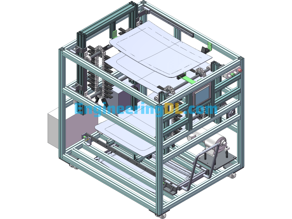 Auto Glass Delay Shelf Equipment 3D Digital Model + BOM + Design Manual SolidWorks, 3D Exported Free Download