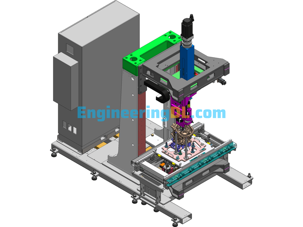 Drawing Of Automobile Motor Housing Press-Fit Production Line (Automotive Industry) Put Into Production Equipment SolidWorks, 3D Exported Free Download