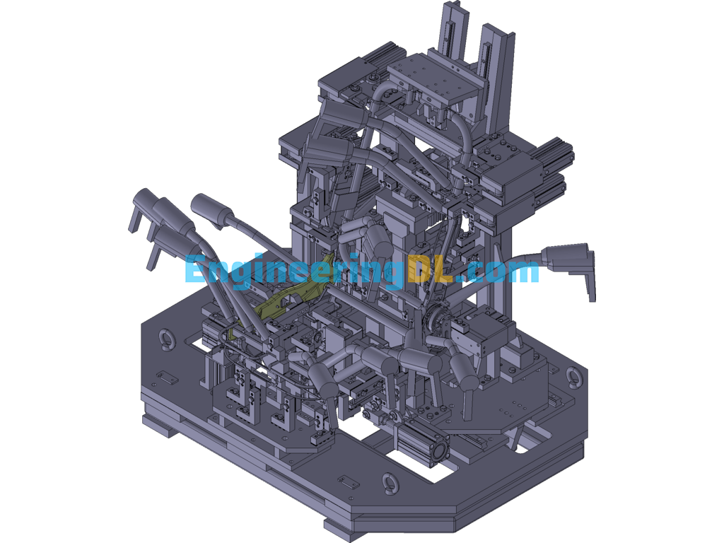 Automotive Industry-Auto Seat Frame Welding Jig 3D Exported Free Download