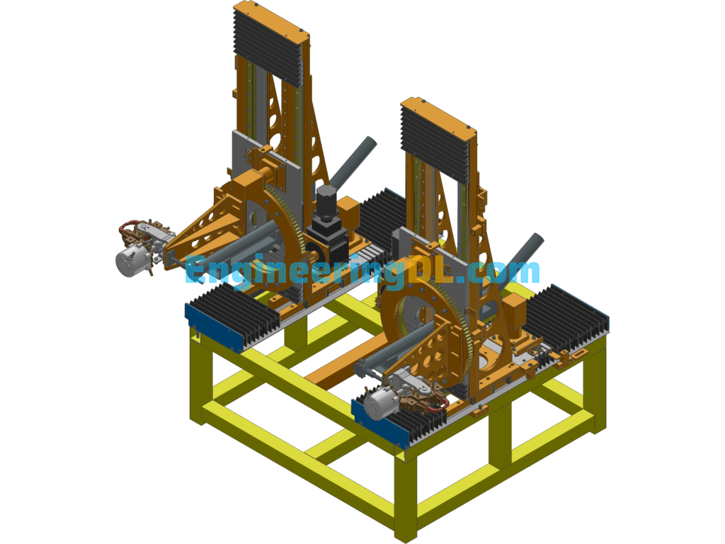 Automotive Industry-Automatic Resistance Welding Machine For Threshold (UGNX), 3D Exported Free Download
