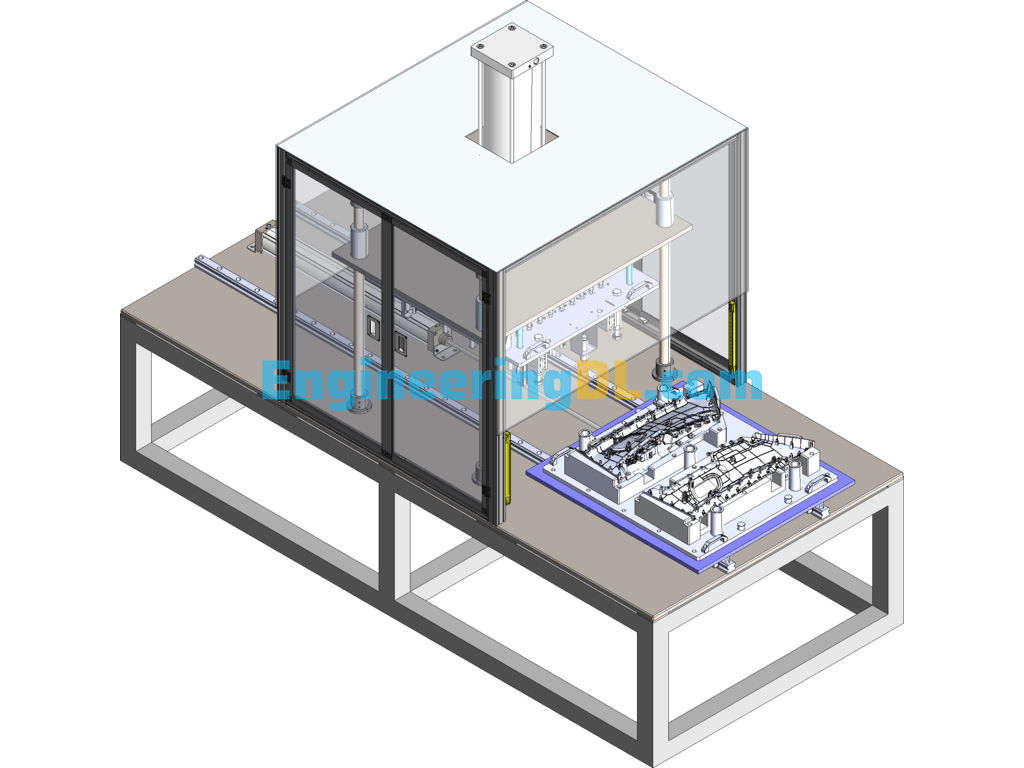 Auto Door Interior Plastic Hot Melt Welding Machine SolidWorks, 3D Exported Free Download