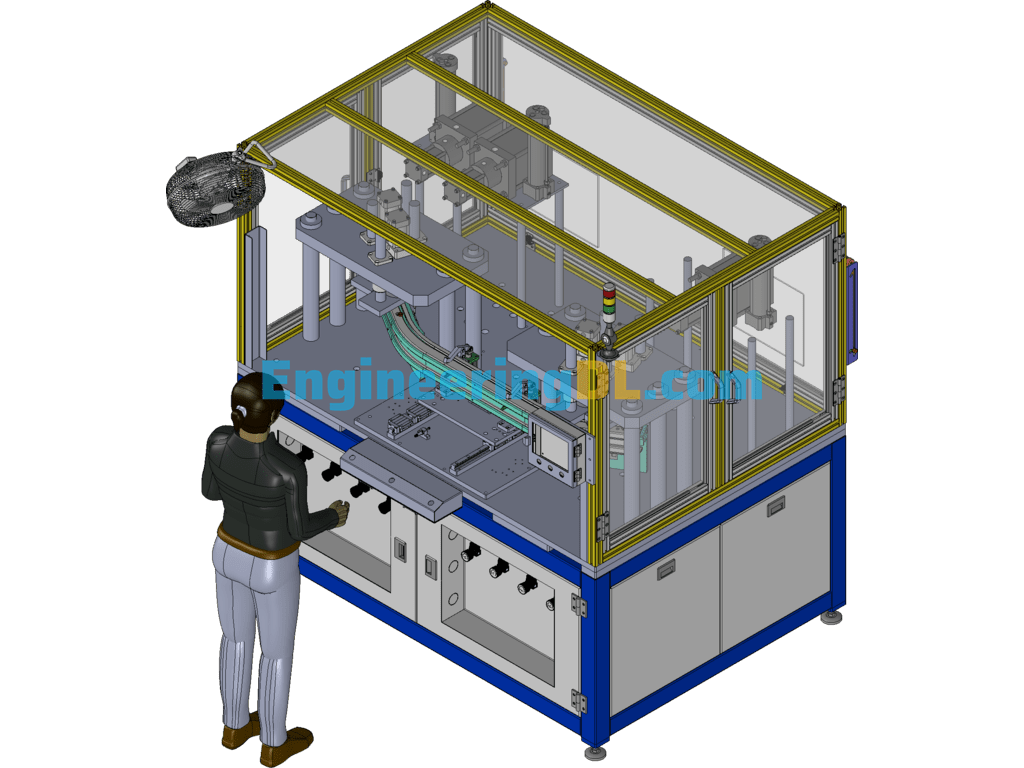 Automatic Riveting Machine For Auto Bumper Dowels 3D Exported Free Download