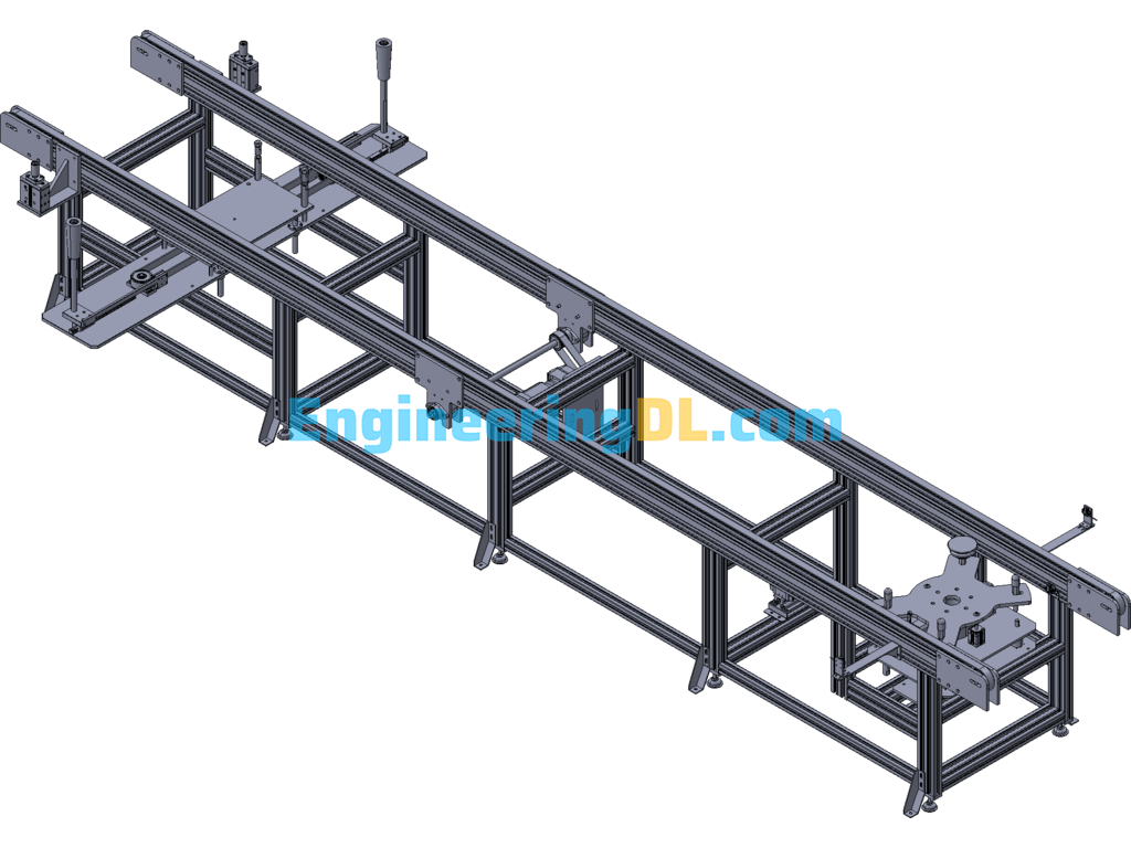 Auto Windshield Conveying Line + Alignment Mechanism 3D Exported Free Download