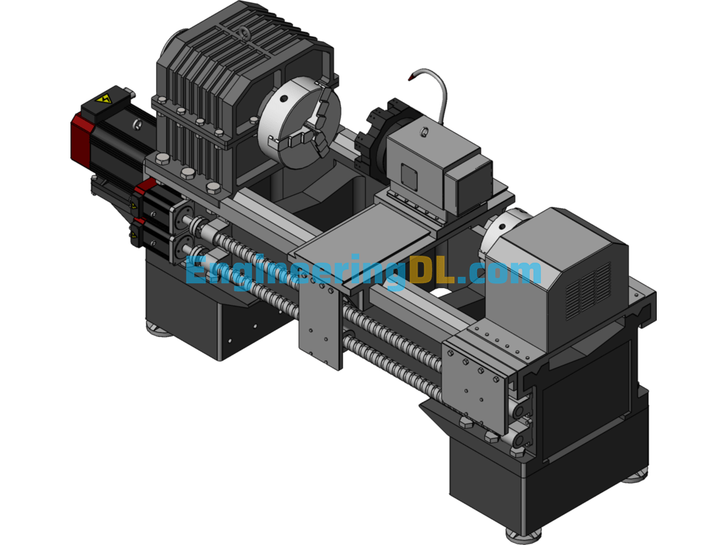 Shenyang One Machine Twin Spindle CNC Lathe SolidWorks Free Download