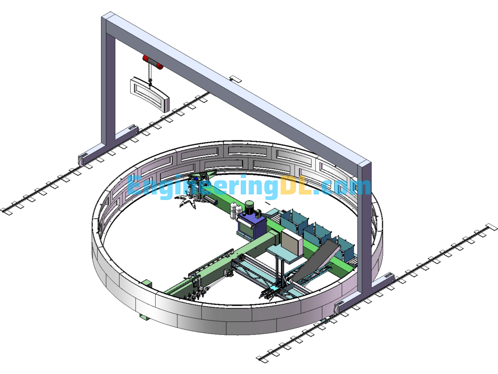 Automatic Shaft Boring Machine - Shield Machine SolidWorks Free Download