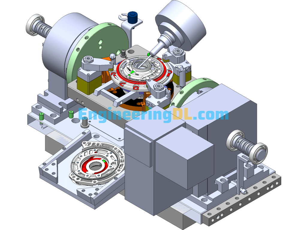 Oil Pump Front Housing OP10 Fixture Diagram SolidWorks, 3D Exported Free Download