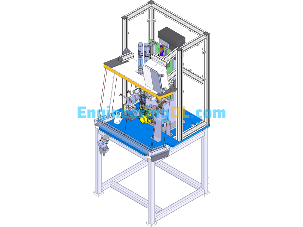 Oil Pump Solenoid Valve Motor Press Fitting Machine (Screwing Machine Included) SolidWorks Free Download