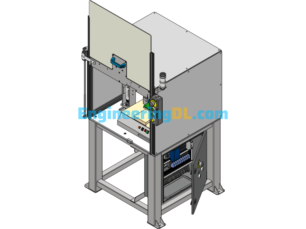 Flange Cover Sealing Dispensing Machine SolidWorks, 3D Exported Free Download