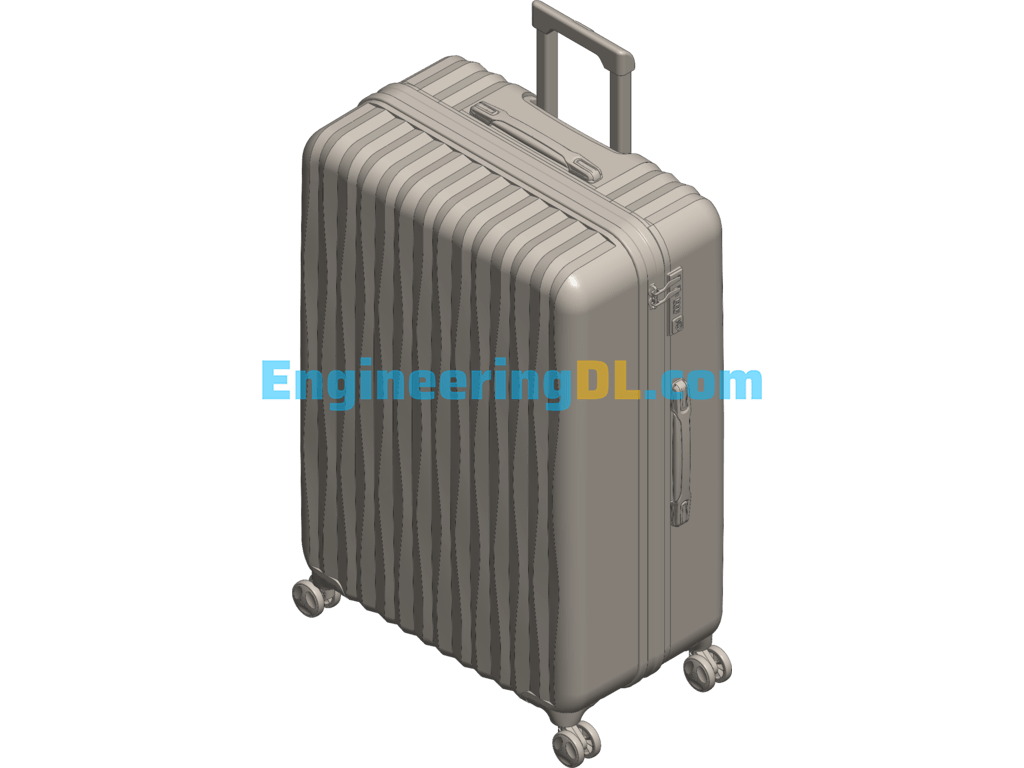 Wave Pattern Trolley Case SolidWorks, 3D Exported Free Download