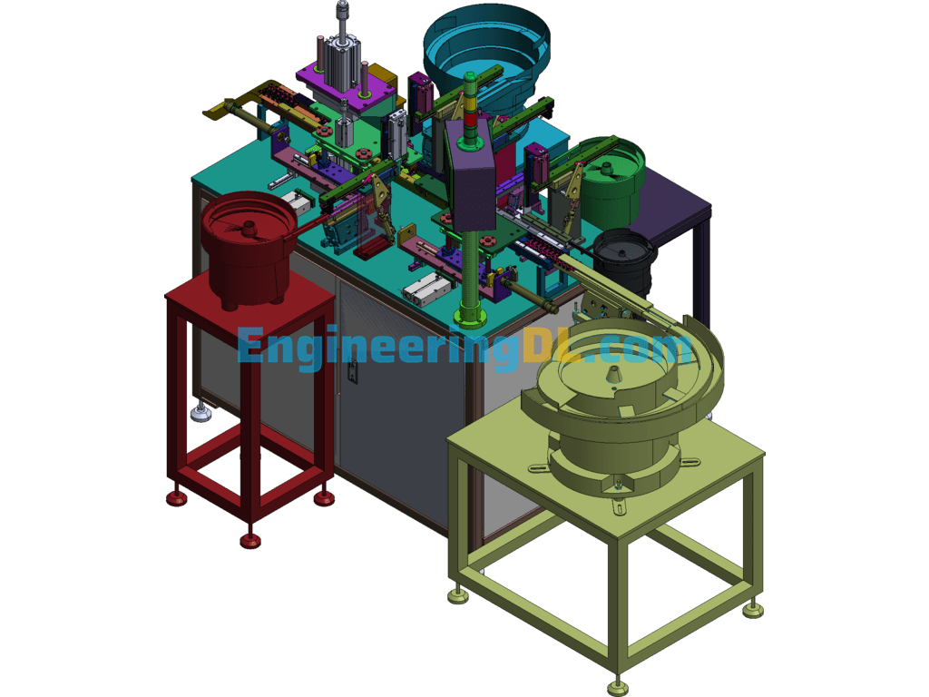 Injection Molded Parts Connecting Rod Assembly Machine SolidWorks, 3D Exported Free Download