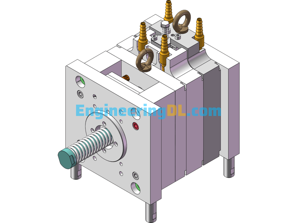 Detailed Model Of Injection Molding Tool SolidWorks, 3D Exported Free Download