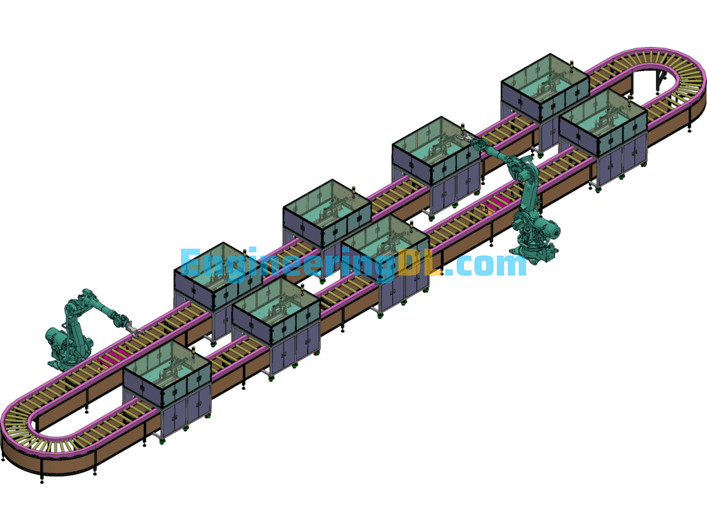 Pump Body Assembly Automatic Line 3D Exported Free Download