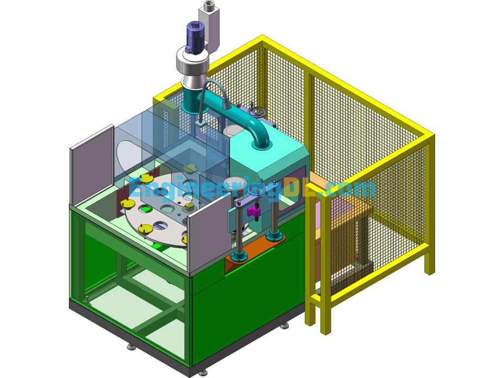 Pump Cover Deburring Cleaning Machine SolidWorks Free Download