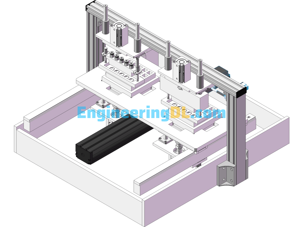 Washing And Brushing Equipment Double Station Washing Machine (Produced) SolidWorks Free Download
