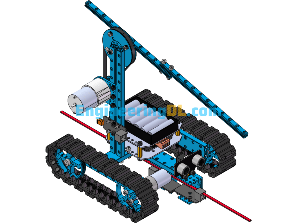 Line Survey Tracked Vehicle Robot SolidWorks, 3D Exported Free Download
