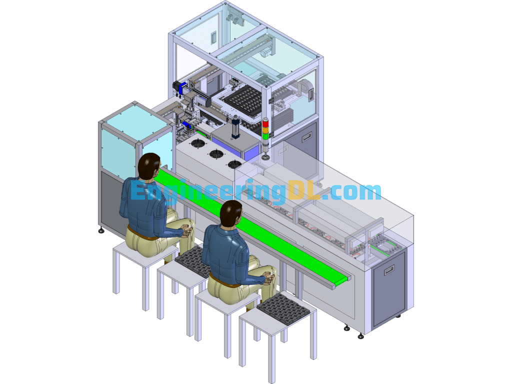 Dipping And Baking Line SolidWorks, 3D Exported Free Download