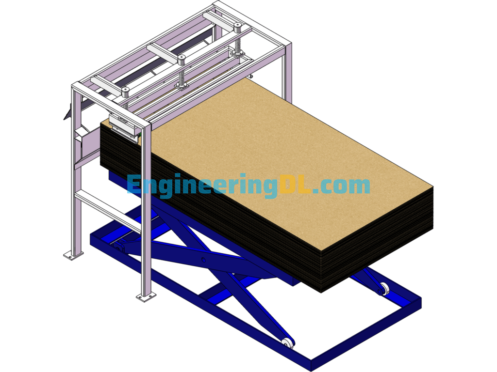 Gluing Feeding Equipment SolidWorks, 3D Exported Free Download