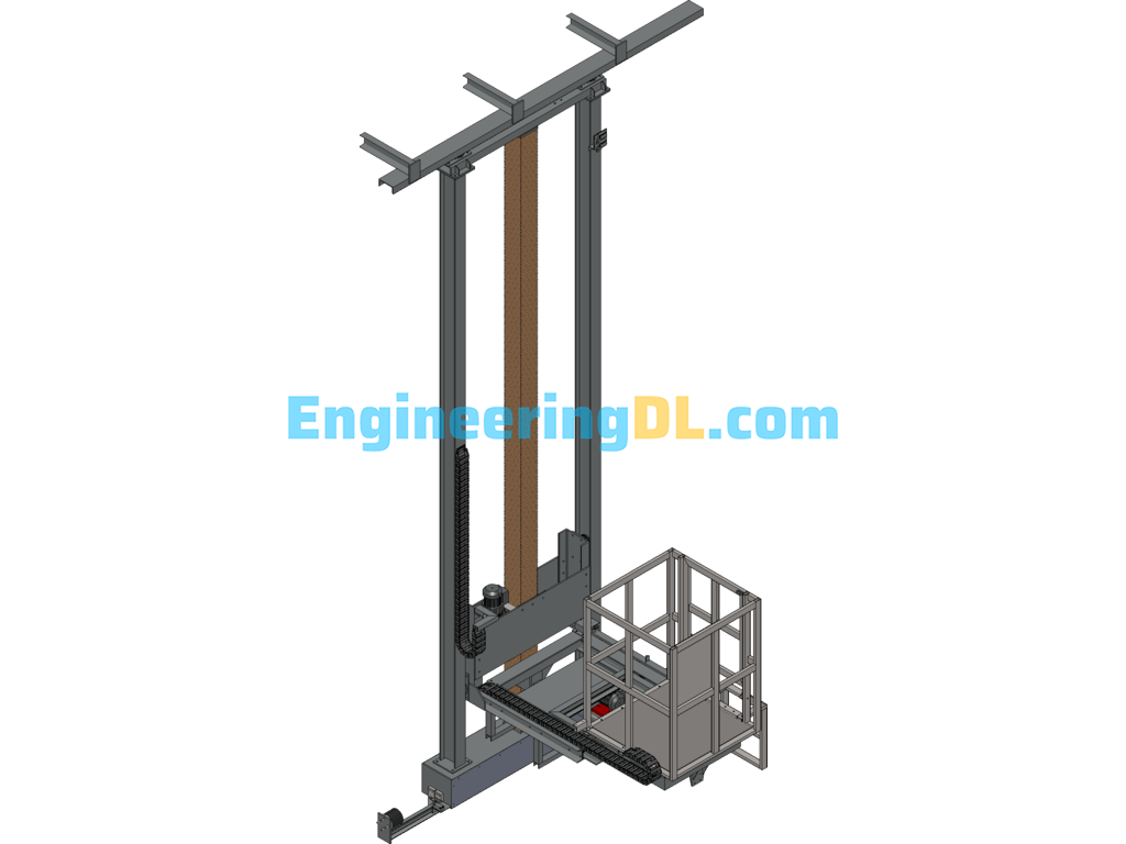 Three-Dimensional Lifting Cart For Painting Line (Screw Lifting Device) SolidWorks Free Download