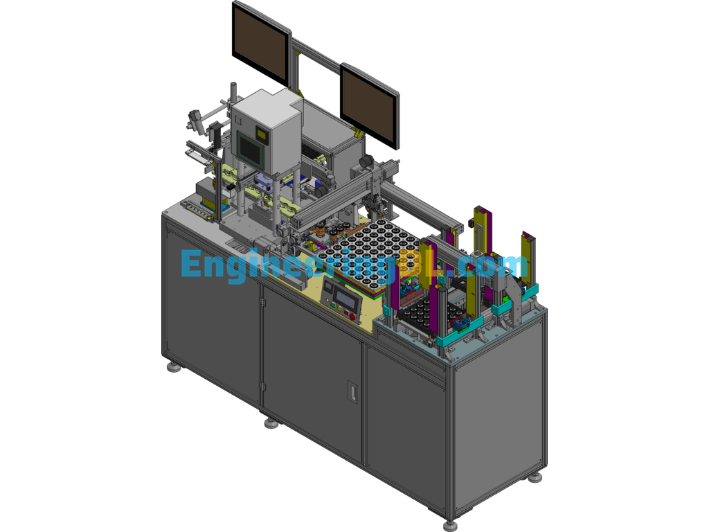 Liquid Dynamic Motor Housing Heating & Automatic Inner Ring Loading Equipment 3D Exported Free Download
