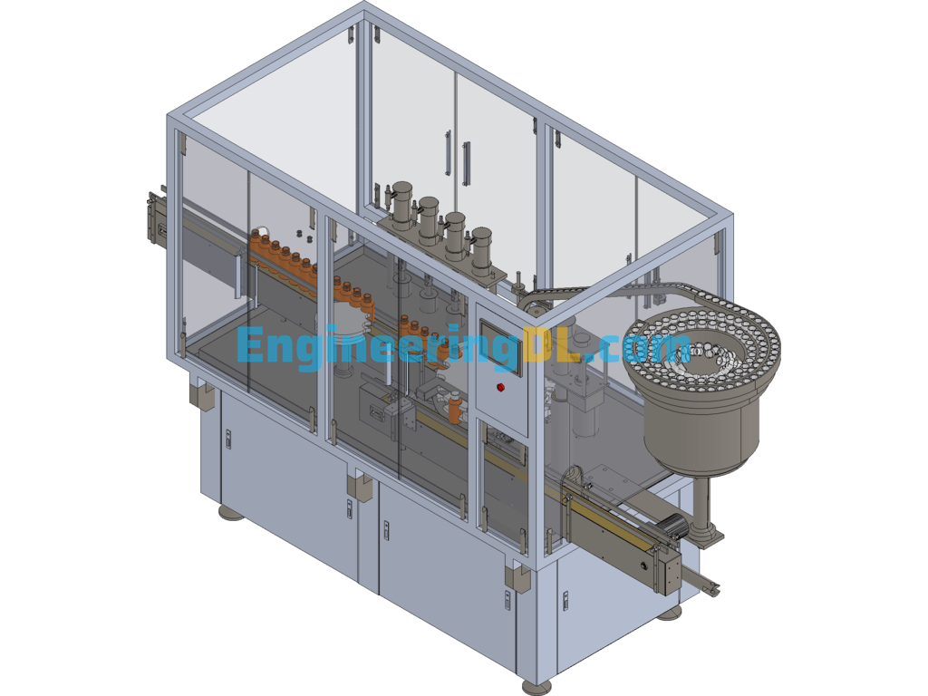Liquid Medicine Automatic Canning Machine Equipment SolidWorks, 3D Exported Free Download