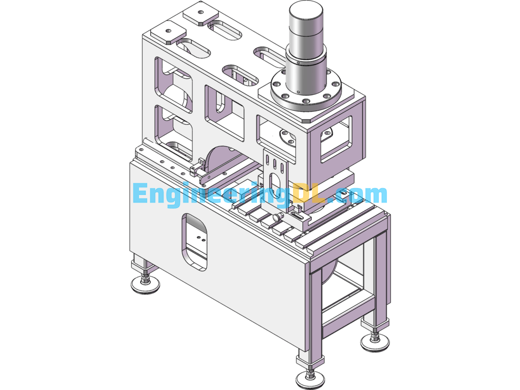 Hydraulic Punching Machine SolidWorks, 3D Exported Free Download