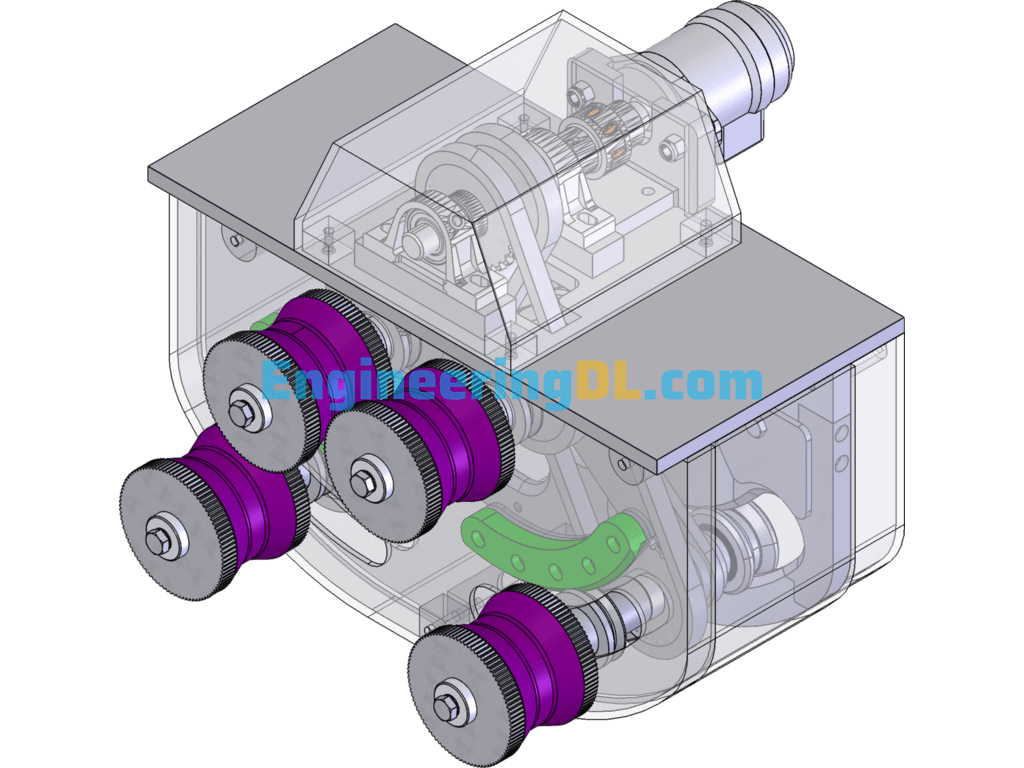 Hydraulic Winding Mechanism Design SolidWorks, 3D Exported Free Download