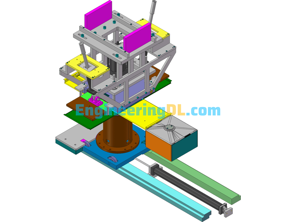 Hydraulic Dishwasher Bending Machine SolidWorks, 3D Exported Free Download