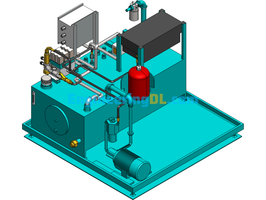 Hydraulic Station SolidWorks Free Download