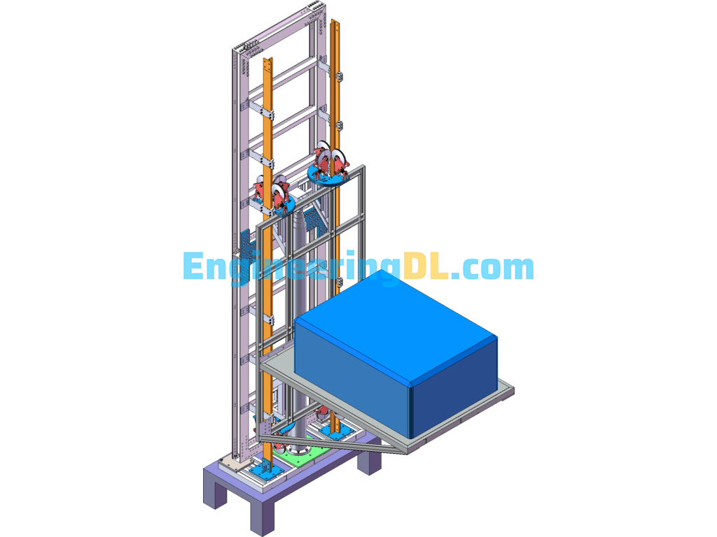 Hydraulic Cylinder Lifting Mechanism SolidWorks Free Download