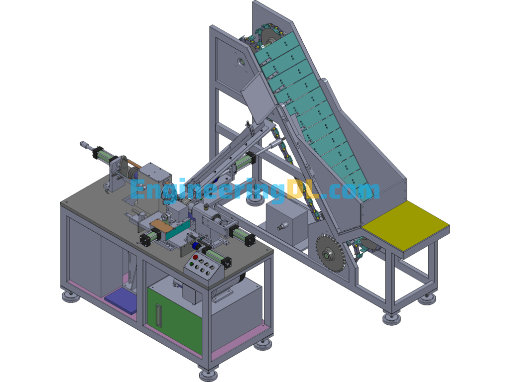 Hydraulic Core Roughing Turning Machine SolidWorks Free Download