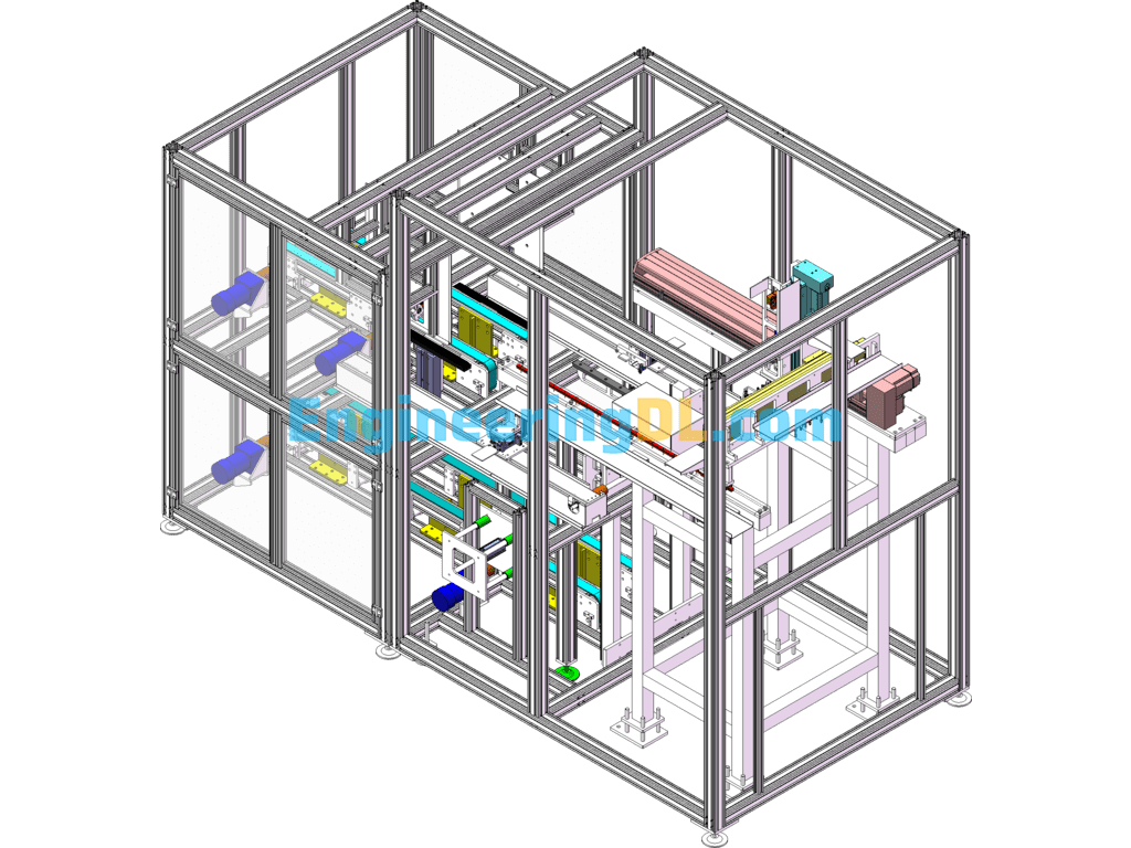 Liquid Crystal Screen Automatic Loading Machine Automatic Screen Casting Equipment SolidWorks, 3D Exported Free Download