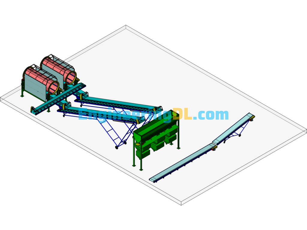 Concrete Mixing Conveyor SolidWorks Free Download